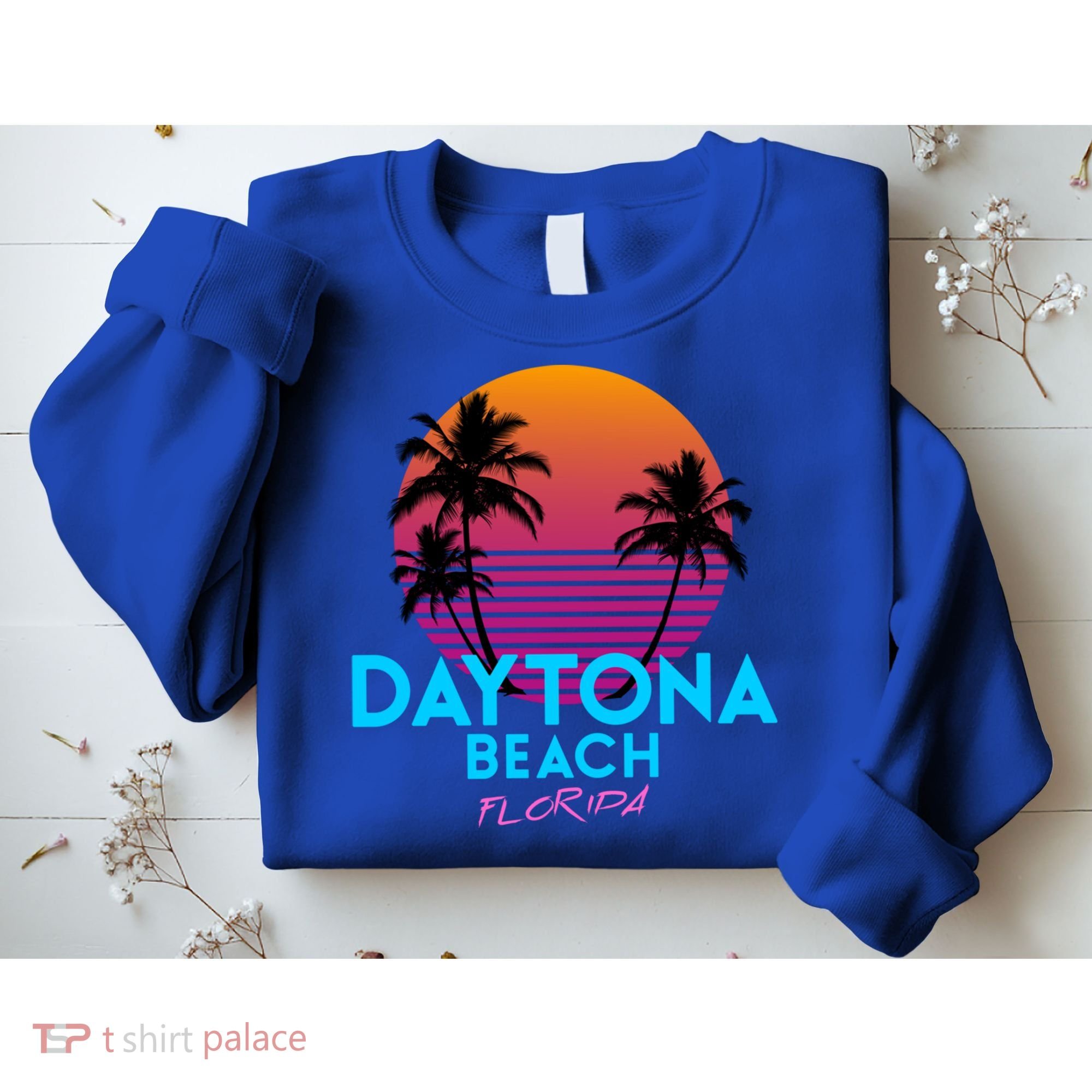 Daytona Beach Florida Retro 80s Gift Sweatshirt