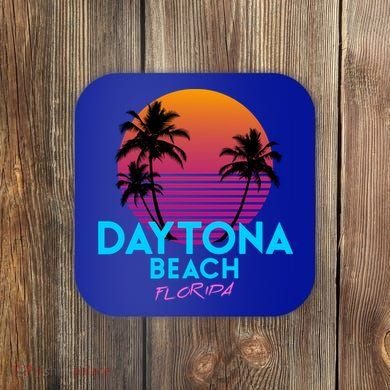Daytona Beach Florida Retro 80s Gift Coaster