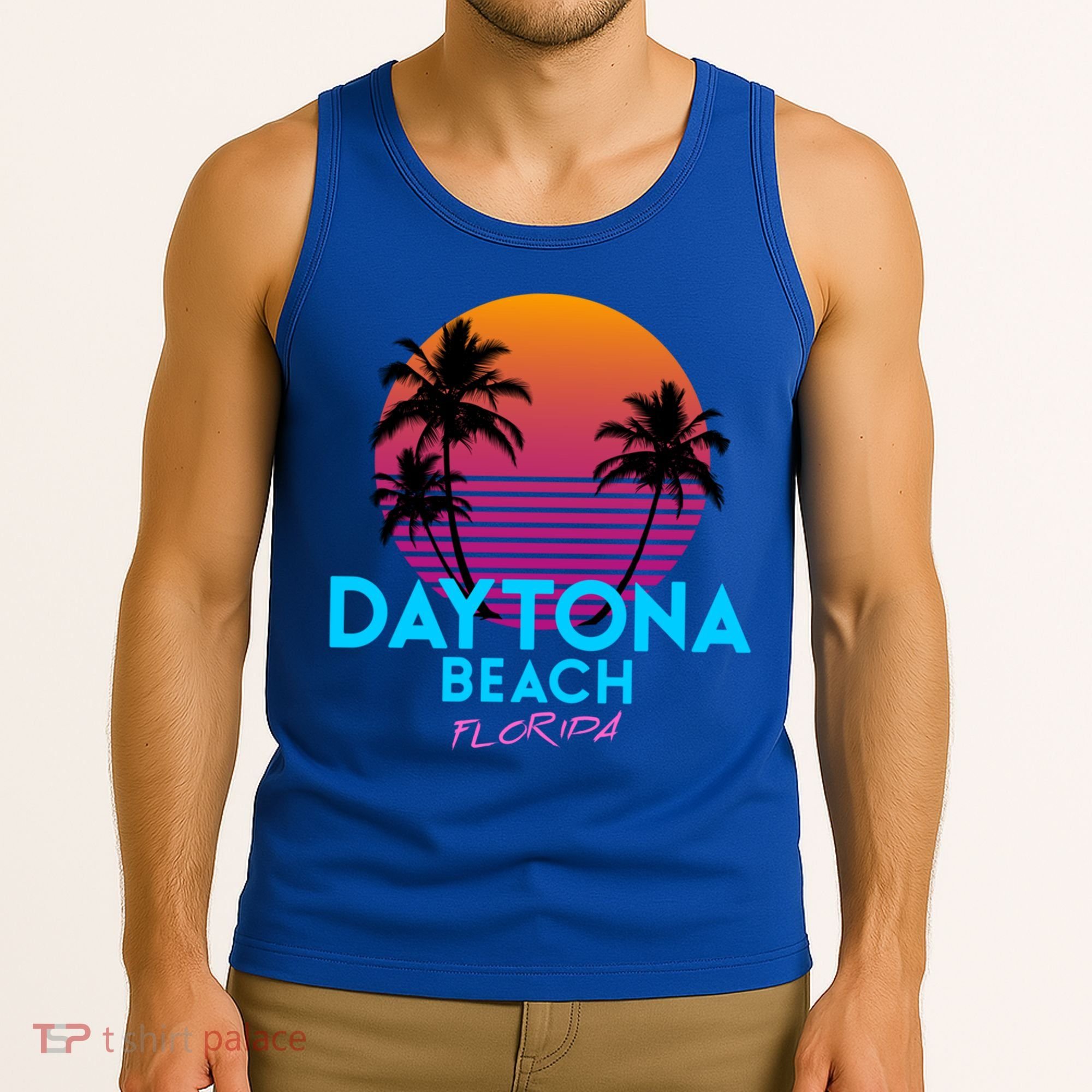 Daytona Beach Florida Retro 80s Gift Tank Top