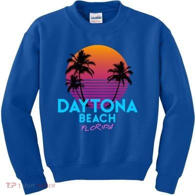 Daytona Beach Florida Retro 80s Gift Kids Sweatshirt