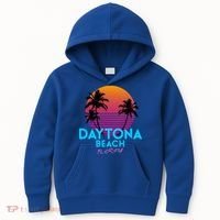 Daytona Beach Florida Retro 80s Gift Kids Hoodie thumb 0