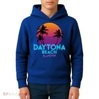 Daytona Beach Florida Retro 80s Gift Kids Hoodie thumb 4