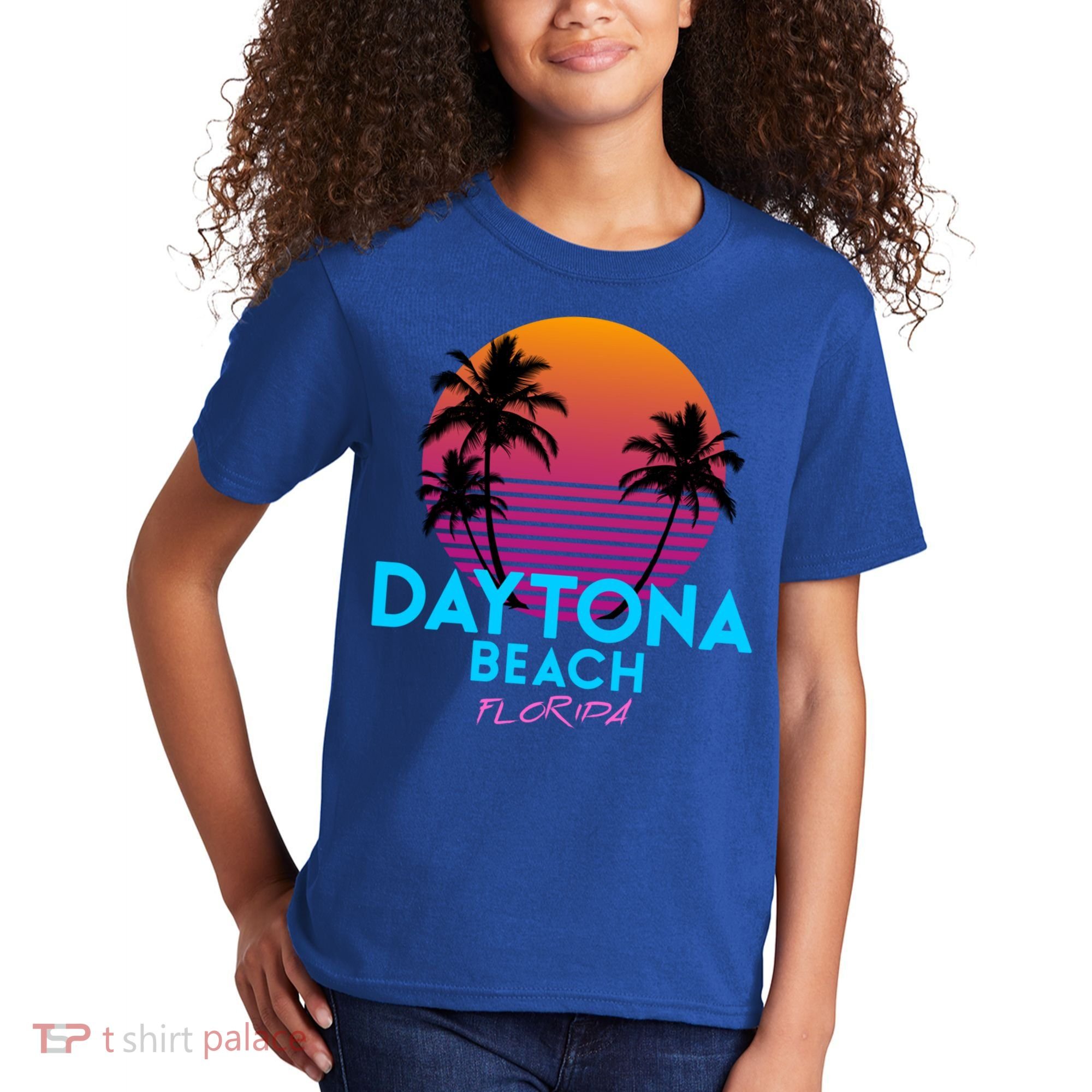 Daytona Beach Florida Retro 80s Gift Kids T-Shirt