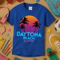 Daytona Beach Florida Retro 80s Gift Kids T-Shirt thumb 3