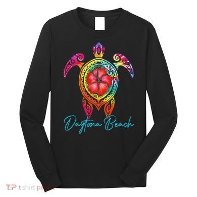 Daytona Beach Florida Tie Dye Sea Turtle Vacation 2025 Long Sleeve Shirt
