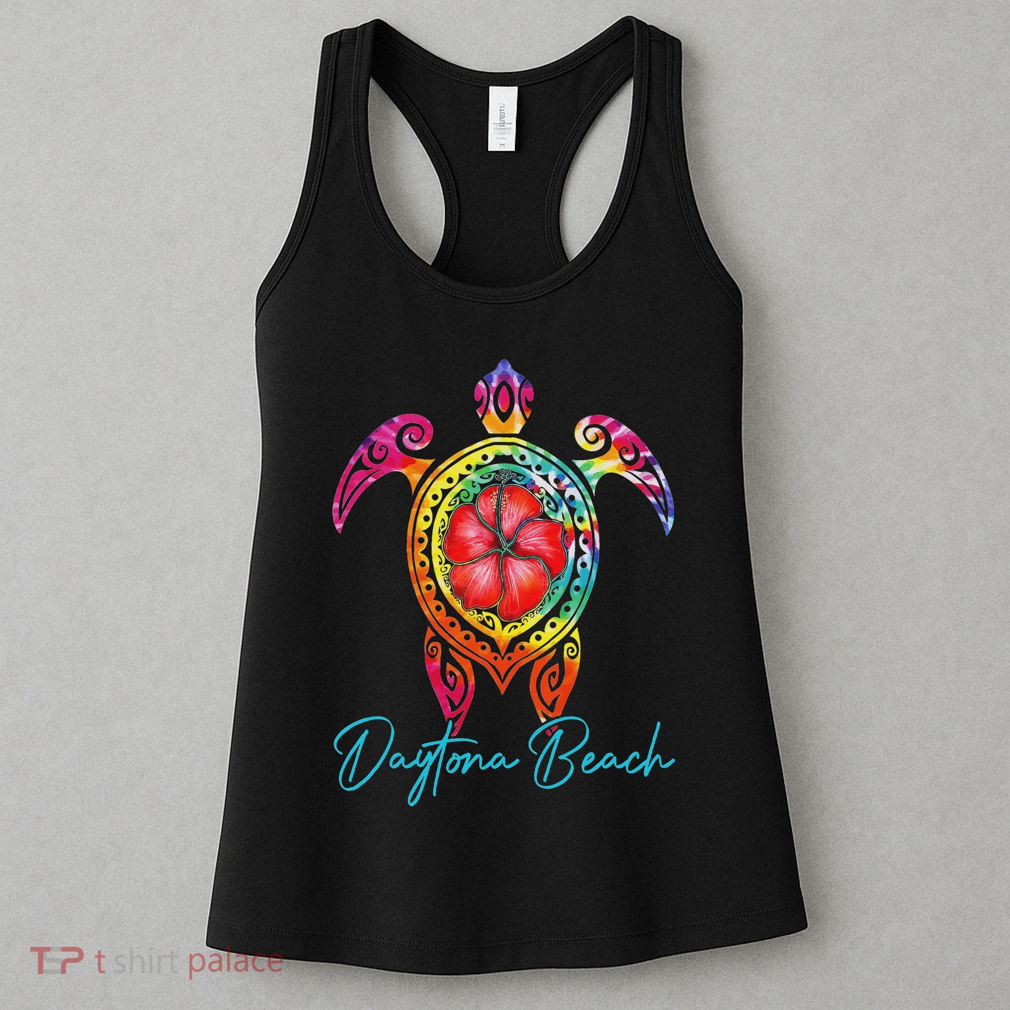Daytona Beach Florida Tie Dye Sea Turtle Vacation 2025 Women's Tank Top