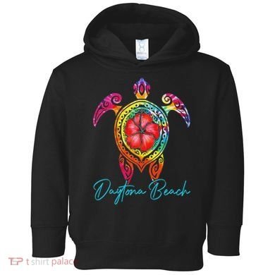 Daytona Beach Florida Tie Dye Sea Turtle Vacation 2025 Toddler Hoodie