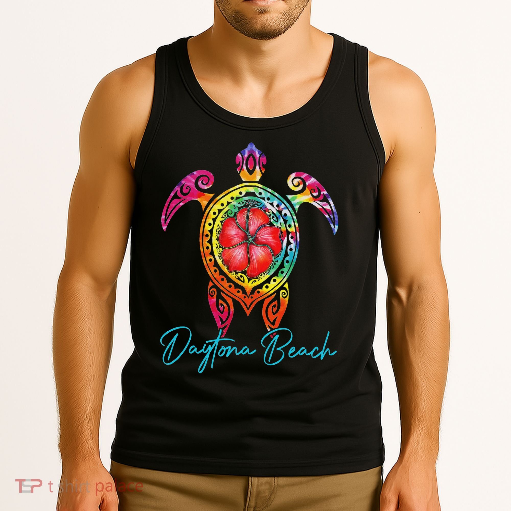 Daytona Beach Florida Tie Dye Sea Turtle Vacation 2025 Tank Top