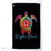 Daytona Beach Florida Tie Dye Sea Turtle Vacation 2025 Golf Towel thumb 0