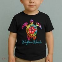 Daytona Beach Florida Tie Dye Sea Turtle Vacation 2025 Toddler T-Shirt thumb 2