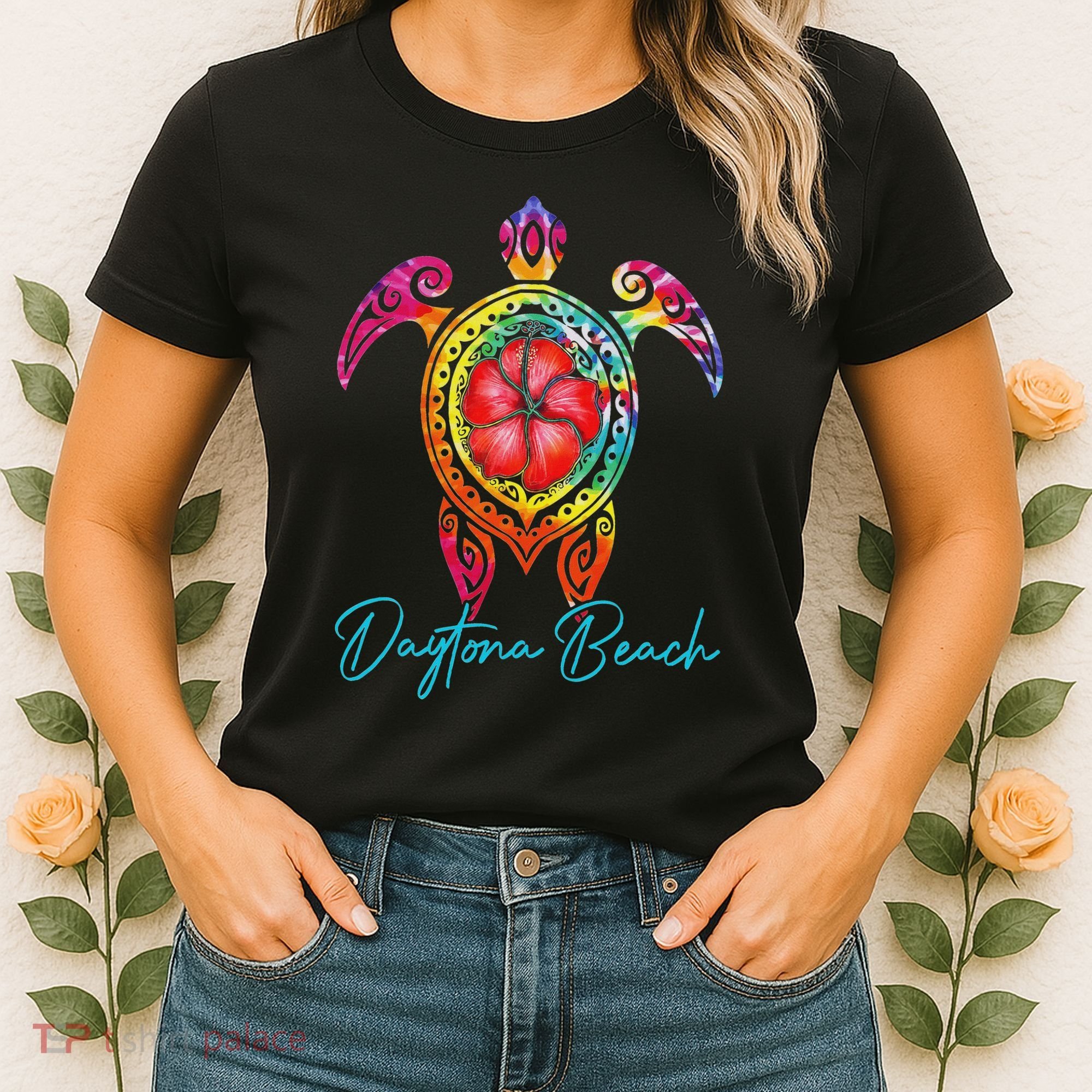 Daytona Beach Florida Tie Dye Sea Turtle Vacation 2025 Women's T-Shirt