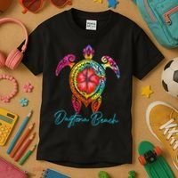 Daytona Beach Florida Tie Dye Sea Turtle Vacation 2025 Kids T-Shirt thumb 3