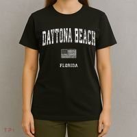 Daytona Beach Florida Fl Vintage American Flag T-Shirt thumb 4