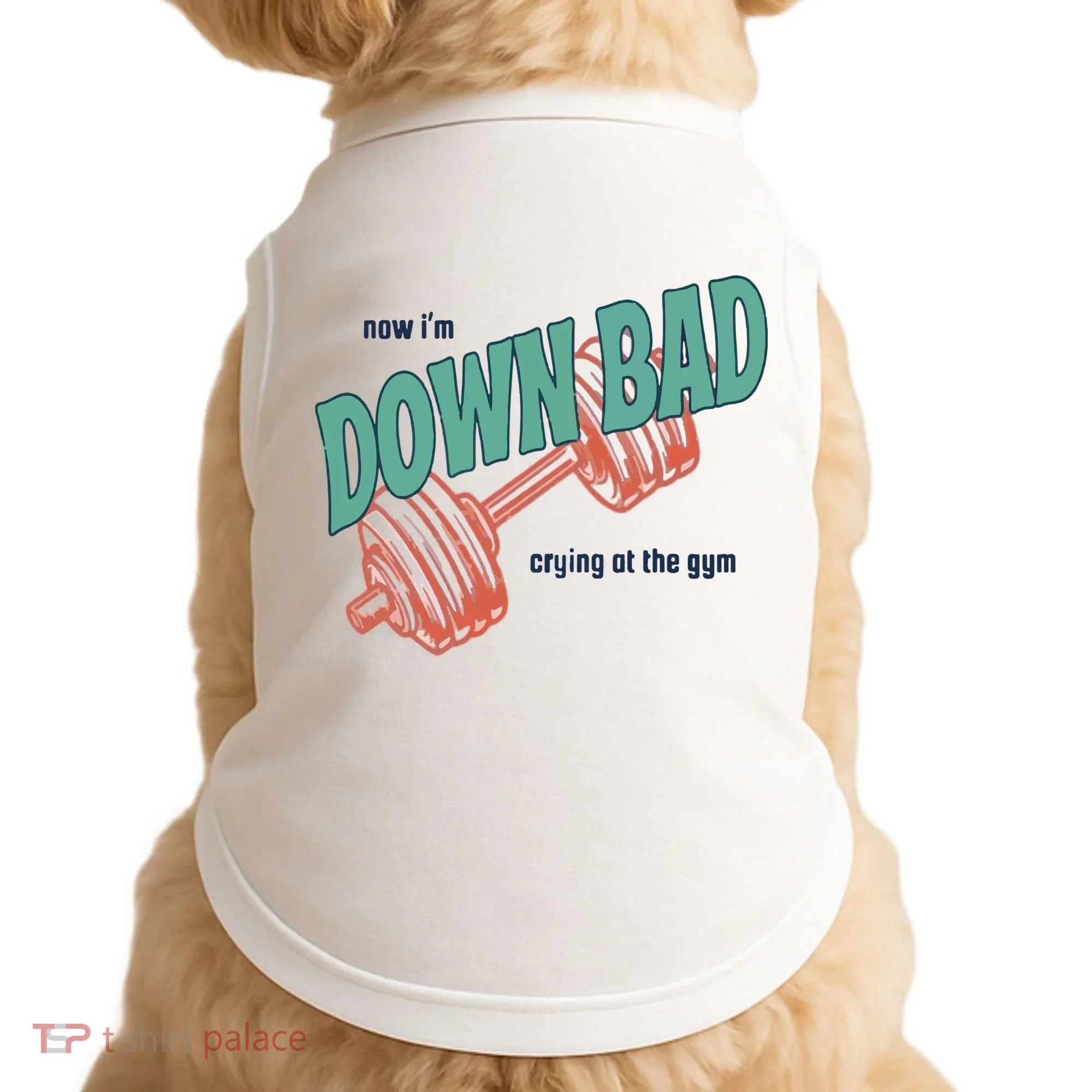 Down Bad Funny Crying At The Gym Doggie Tank
