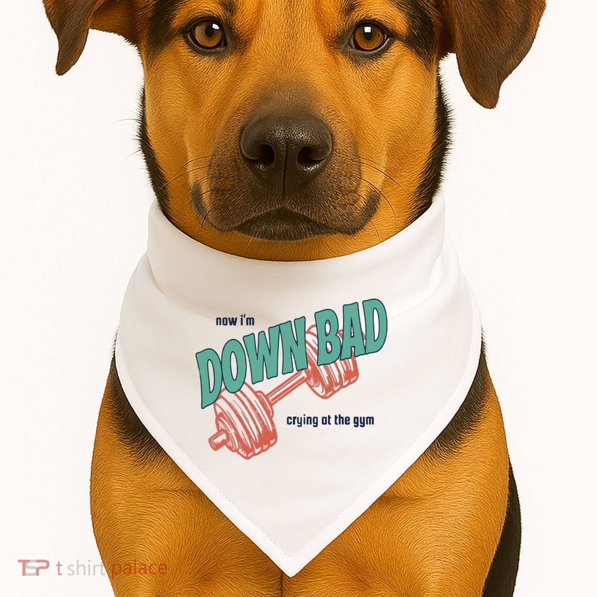 Down Bad Funny Crying At The Gym USA-Made Doggie Bandana