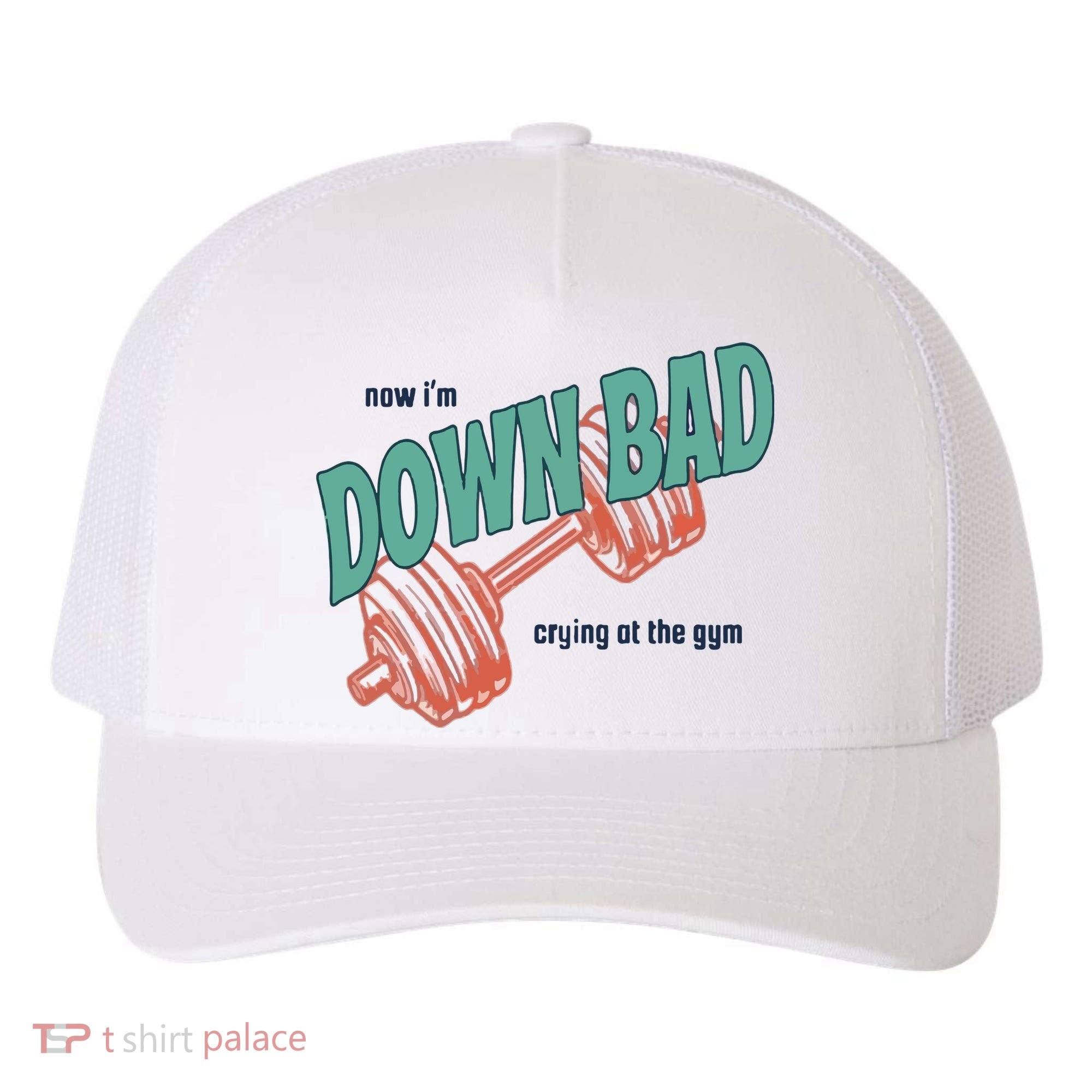 Down Bad Funny Crying At The Gym Yupoong Adult 5-Panel Trucker Hat