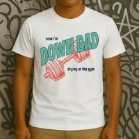 Down Bad Funny Crying At The Gym T-Shirt thumb 3