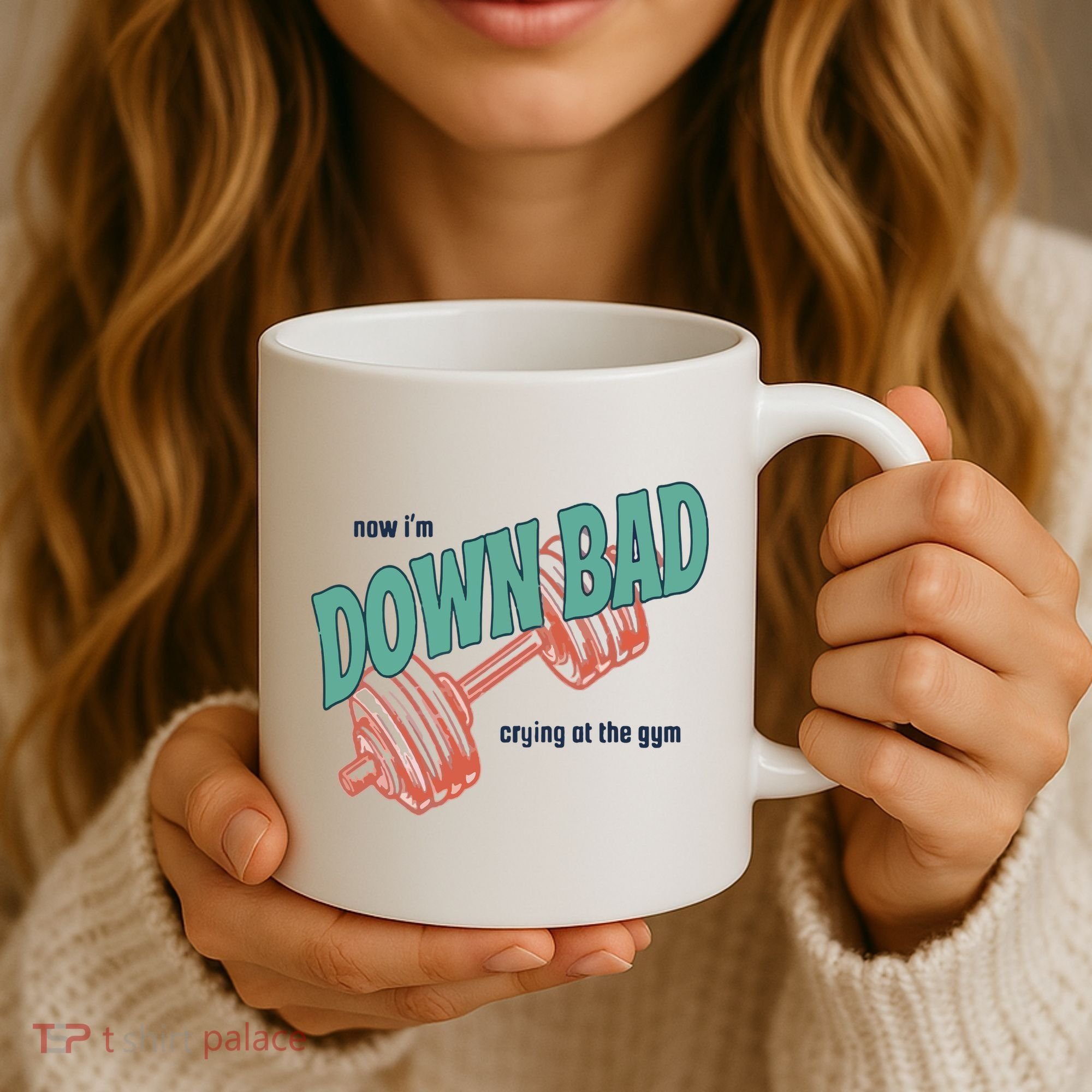 Down Bad Funny Crying At The Gym Coffee Mug