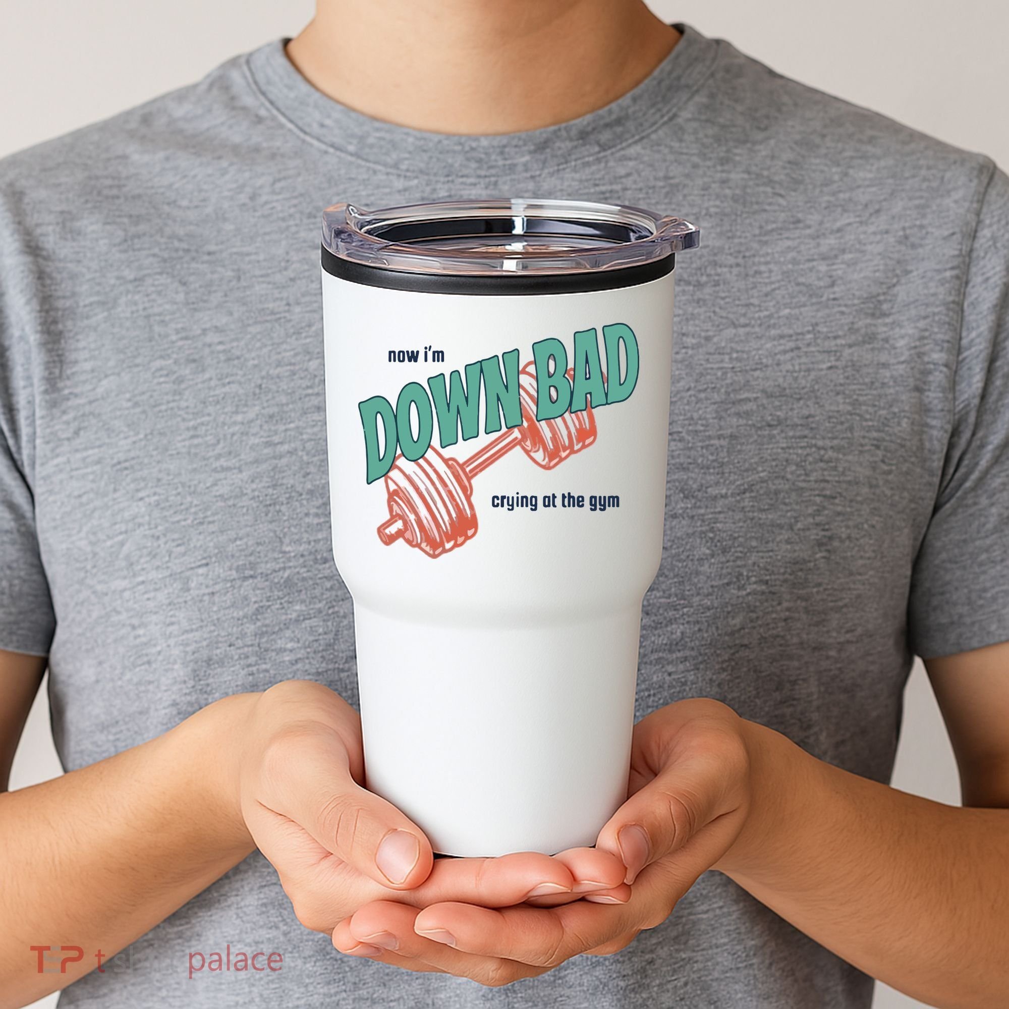 Down Bad Funny Crying At The Gym Tumbler