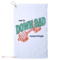 Down Bad Funny Crying At The Gym Golf Towel thumb 0