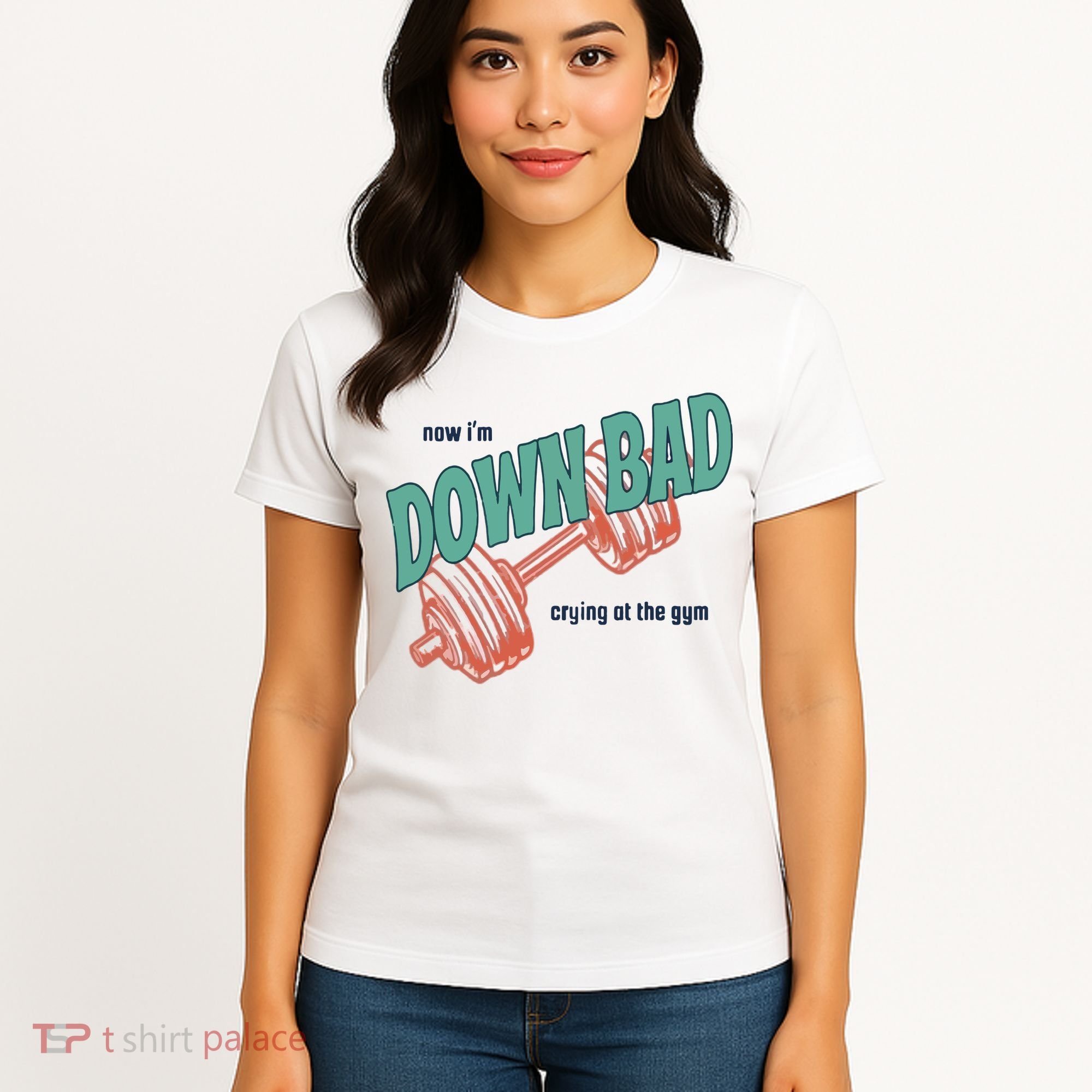 Down Bad Funny Crying At The Gym Women's T-Shirt