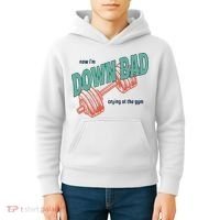 Down Bad Funny Crying At The Gym Kids Hoodie thumb 4
