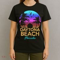 Daytona Beach Florida Vintage Sunset Summer Vibe Graphic T-Shirt thumb 4