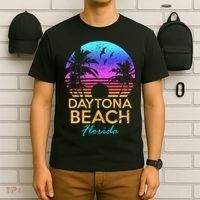 Daytona Beach Florida Vintage Sunset Summer Vibe Graphic T-Shirt thumb 6