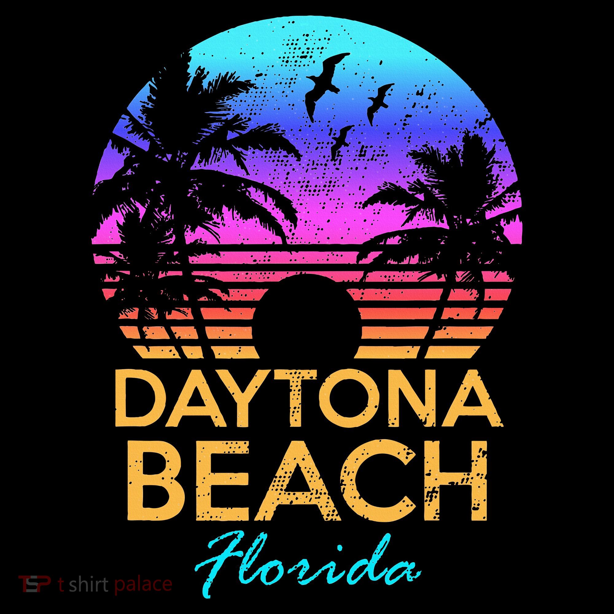 Daytona Beach Florida Vintage Sunset Summer Vibe Graphic T-Shirt
