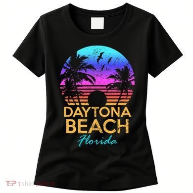 Daytona Beach Florida Vintage Sunset Summer Vibe Graphic Women's T-Shirt