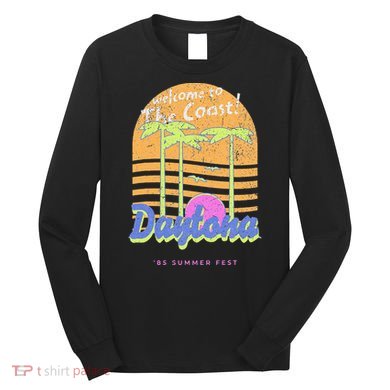 Daytona Beach Florida Vintage 80s Vaporwave Retro Wave Surf Long Sleeve Shirt