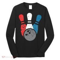 Distressed Bowling For Men Bowling Pins And Ball Long Sleeve Shirt thumb 0