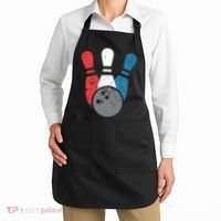 Distressed Bowling For Men Bowling Pins And Ball Apron thumb 2