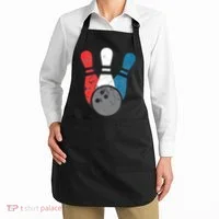Distressed Bowling For Men Bowling Pins And Ball Apron thumb 2