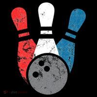 Distressed Bowling For Men Bowling Pins And Ball T-Shirt thumb 7