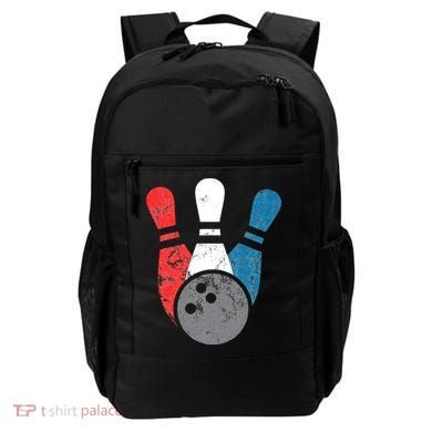 Distressed Bowling For Men Bowling Pins And Ball Backpack