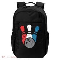 Distressed Bowling For Men Bowling Pins And Ball Backpack thumb 0