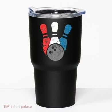 Distressed Bowling For Men Bowling Pins And Ball Tumbler