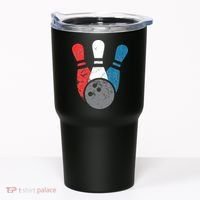 Distressed Bowling For Men Bowling Pins And Ball Tumbler thumb 0