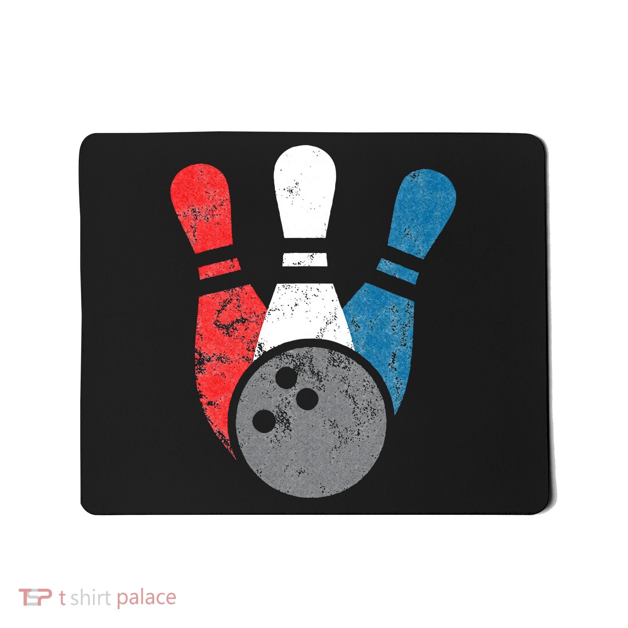 Distressed Bowling For Men Bowling Pins And Ball Mousepad