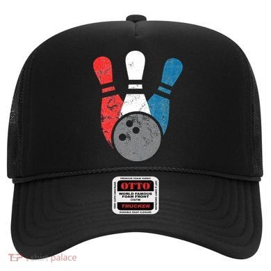 Distressed Bowling For Men Bowling Pins And Ball Hat