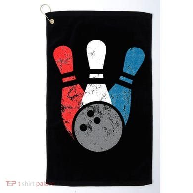 Distressed Bowling For Men Bowling Pins And Ball Golf Towel