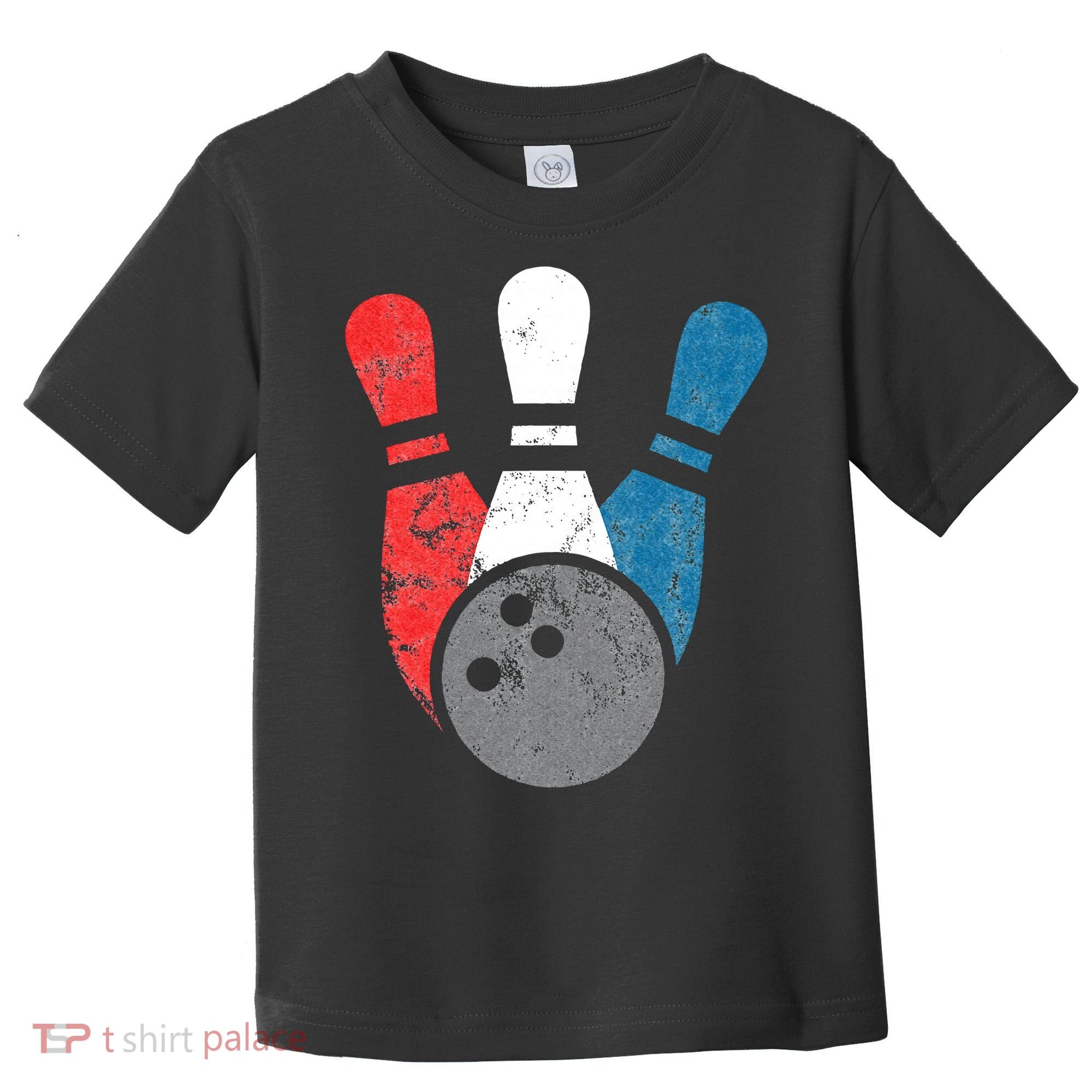 Distressed Bowling For Men Bowling Pins And Ball Toddler T-Shirt