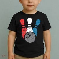 Distressed Bowling For Men Bowling Pins And Ball Toddler T-Shirt thumb 2