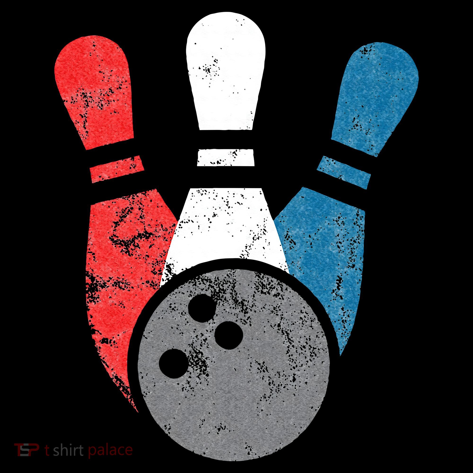 Distressed Bowling For Men Bowling Pins And Ball Toddler T-Shirt