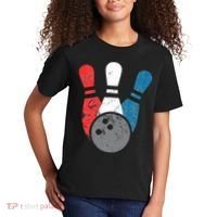 Distressed Bowling For Men Bowling Pins And Ball Kids T-Shirt thumb 2