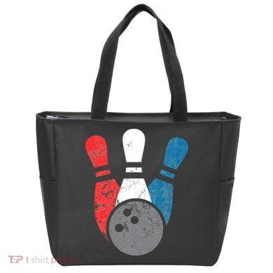 Distressed Bowling For Men Bowling Pins And Ball Tote Bag
