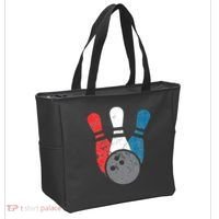 Distressed Bowling For Men Bowling Pins And Ball Tote Bag thumb 2