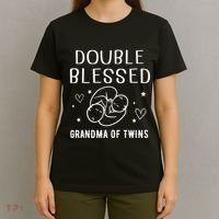 Double Blessed Grandma Of Twins Nana Grandmother Funny T-Shirt thumb 4