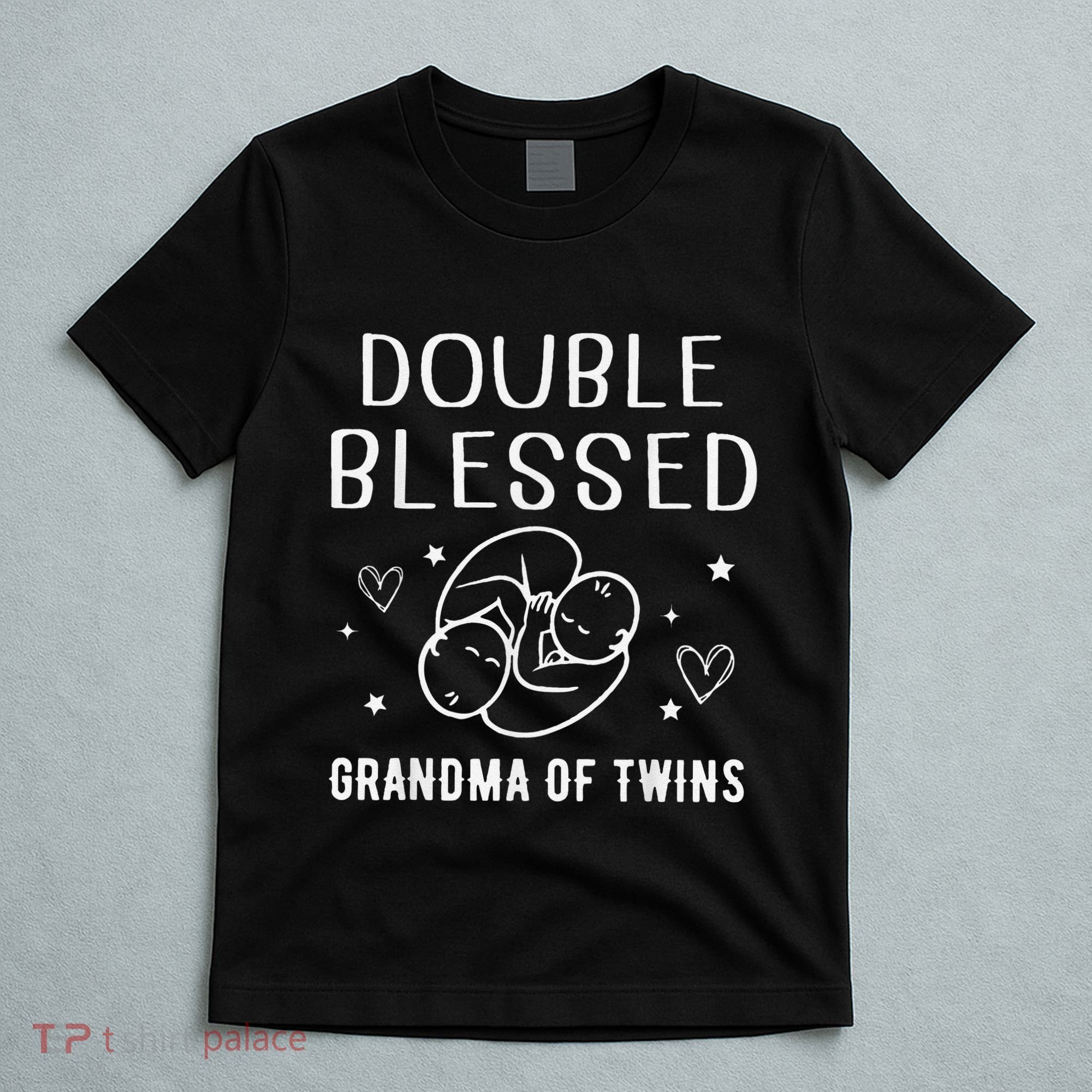 Double Blessed Grandma Of Twins Nana Grandmother Funny T-Shirt
